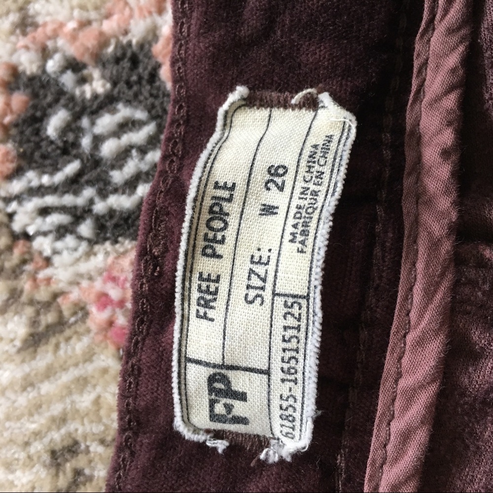 Free People brown velvet skinny high waisted pants - Picture 5 of 14